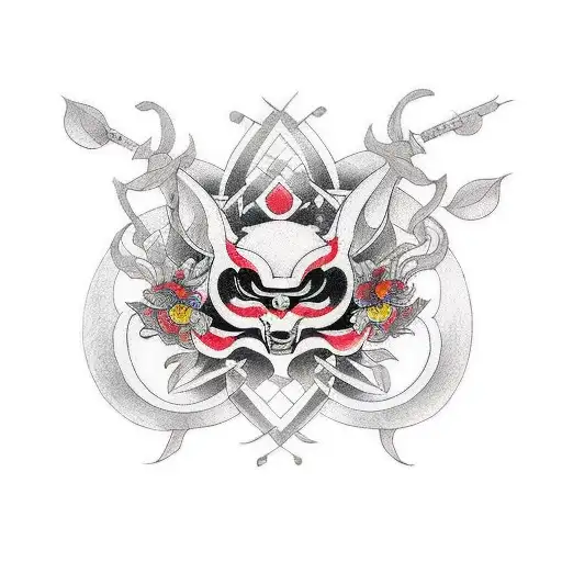 harlequin tattoo design idea