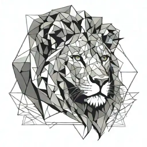 lion from the front tattoo design idea