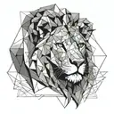 lion from the front tattoo design idea
