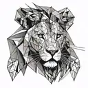 lion from the front tattoo design idea