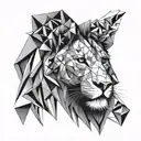 lion from the front tattoo design idea
