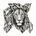 lion from the front tattoo design idea