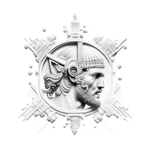 Orion roman statue tattoo design idea
