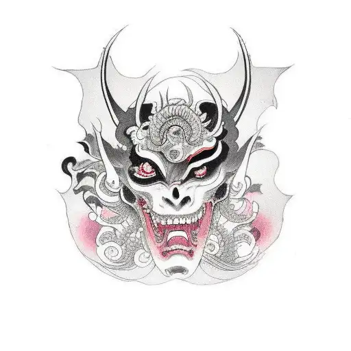 Lust represented By a demon woman tattoo design idea