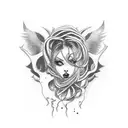 Lust represented By a demon woman tattoo design idea