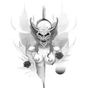 Lust represented By a demon woman tattoo design idea