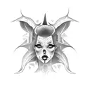 Lust represented By a demon woman tattoo design idea