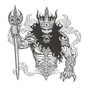 BLACK KING IN HELL tattoo design idea