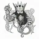 BLACK KING IN HELL tattoo design idea