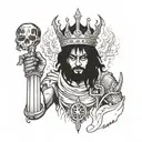BLACK KING IN HELL tattoo design idea
