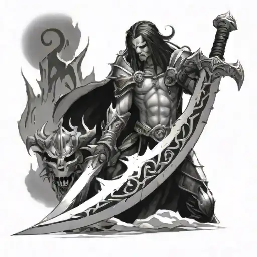 world of warcraft frostmourne tattoo design idea