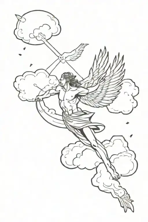 a tattoo representing the fall of Icarus among the clouds according to Greek myth tattoo design idea