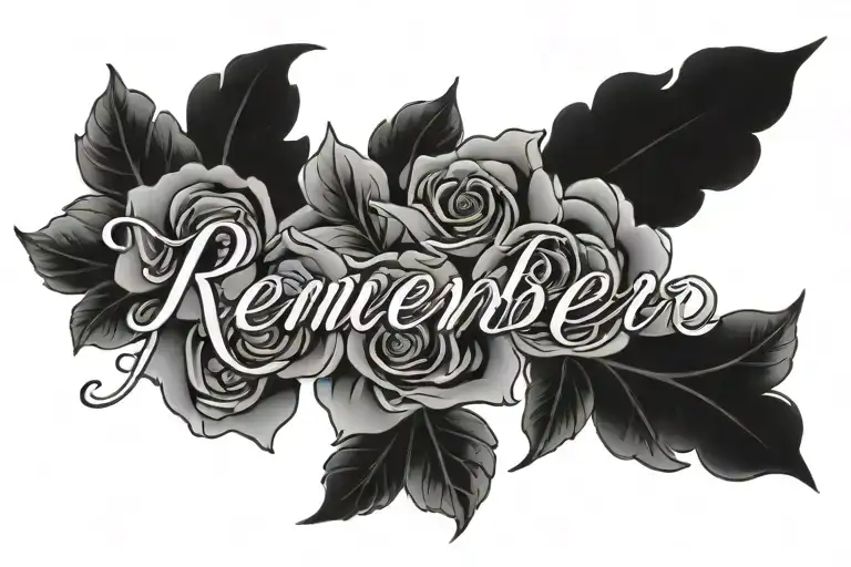 The word "remember" tattoo design idea