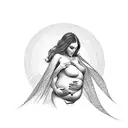 pregnancy with marriage  tattoo design idea