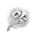 pregnancy with marriage  tattoo design idea