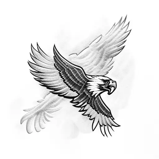 eagles wings spread tattoo design idea