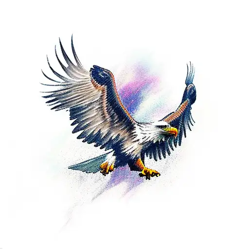 eagles wings spread tattoo design idea