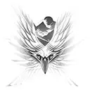eagles wings spread tattoo design idea