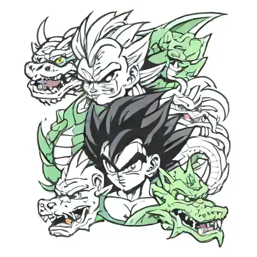 Gohan dragon ball faces of my children tattoo design idea