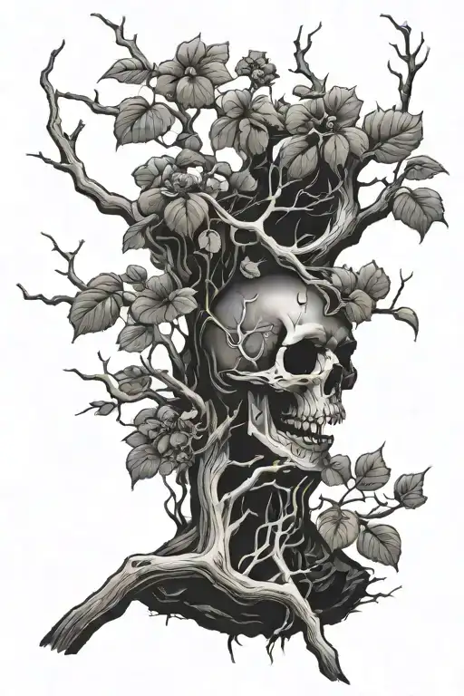 poison tree branch tattoo design idea