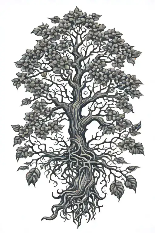 poison tree growing tattoo design idea