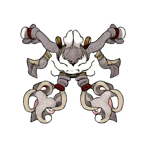 A series of subtle goat horns forming an abstract pattern along the arms tattoo design idea