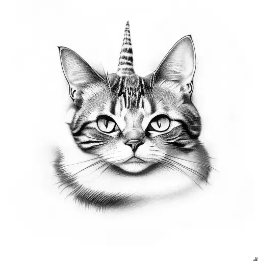 cool hip tattoo inspired by cats and gothic vibes tattoo design idea