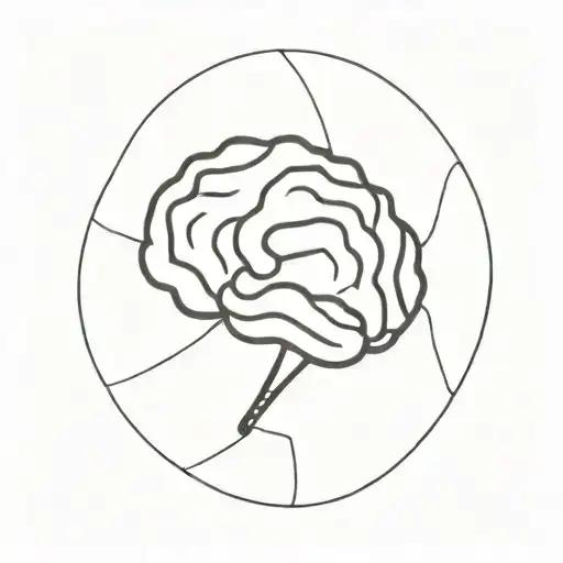 A minimalist tattoo of a brain with interconnected lines, symbolizing the client's interest in the human brain and relationships tattoo design idea