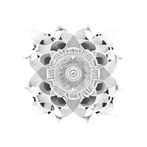 calm ripples on the surface of a lake, with the quote "सर्वस्यापि भवेद्धेतुः" tattoo design idea