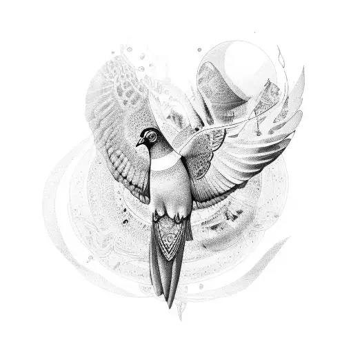 Pigeon Tattoo Design Images (Pigeon Ink Design Ideas) | Pigeon tattoo,  Black and white flower tattoo, Tattoo designs
