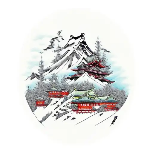 Mountain Scene tattoo design idea