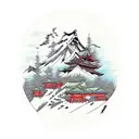 Mountain Scene tattoo design idea