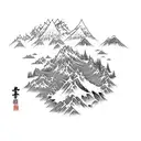 Mountain Scene tattoo design idea
