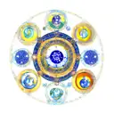 Craft a celestial mandala that centralizes around the three zodiac symbols. Pisces, virgo, and sagatarius tattoo design idea