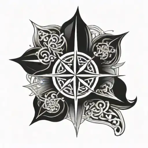 Incorporate Celtic symbols into a design of a compass rose to symbolize guidance and direction for your family tattoo design idea