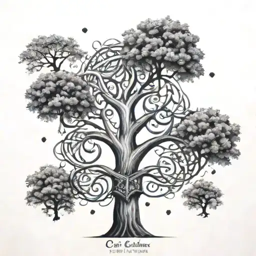 Design a tattoo of a family tree with Celtic symbols representing each family member tattoo design idea