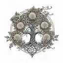 Design a tattoo of a family tree with Celtic symbols representing each family member tattoo design idea