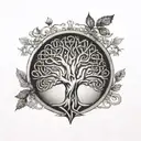 Design a tattoo of a family tree with Celtic symbols representing each family member tattoo design idea