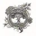 Design a tattoo of a family tree with Celtic symbols representing each family member tattoo design idea