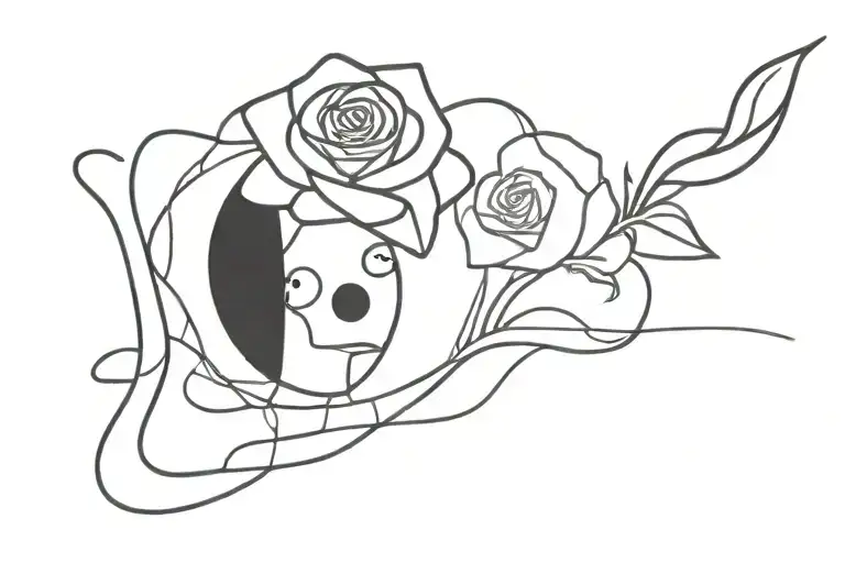 4444 with roses tattoo design idea