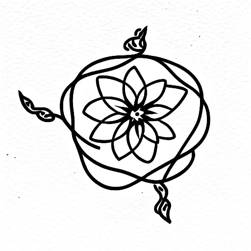 flower with vines outgrowing a cage tattoo design idea
