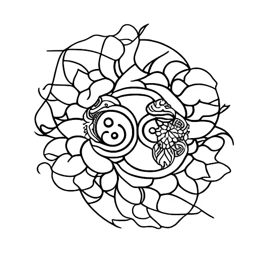 moonflower and morning glory as yin and yang tattoo design idea