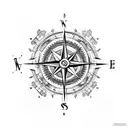 compass nordic tattoo design idea