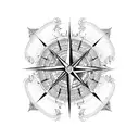 compass nordic tattoo design idea