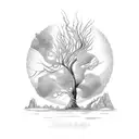 catalpa tree tattoo design idea