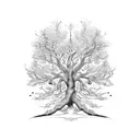 catalpa tree tattoo design idea