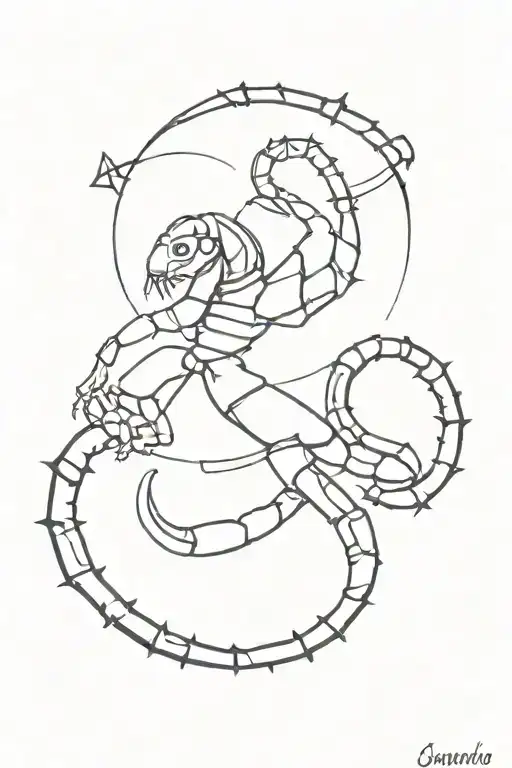 scorpio zodiac sign, capricorn trash polka tattoo design idea