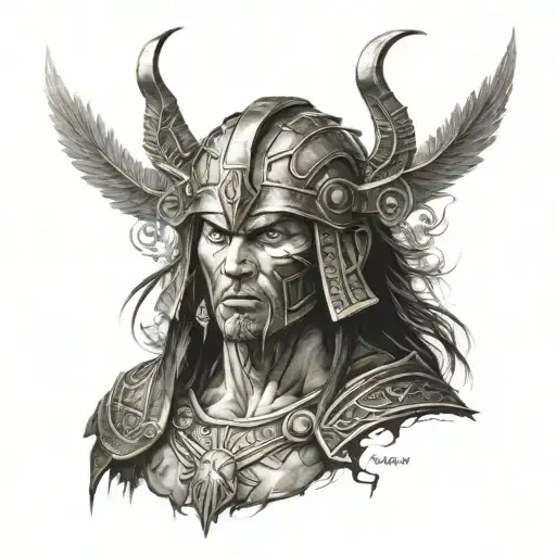 warrior tattoo design idea