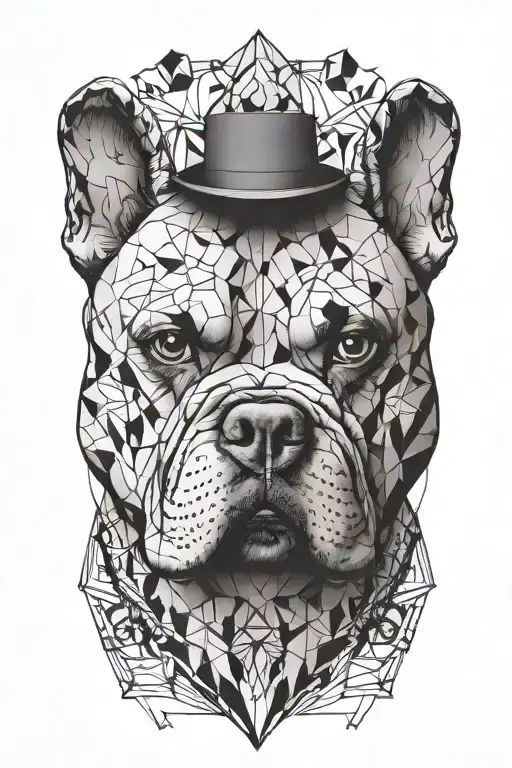 buldog francuski  , trash polka style tattoo Ignorant style tattoo tattoo design idea