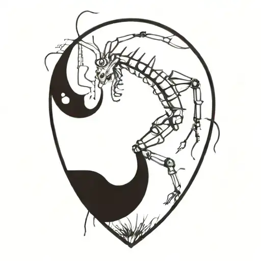 scorpio zodiac sign, capricorn trash polka tattoo design idea